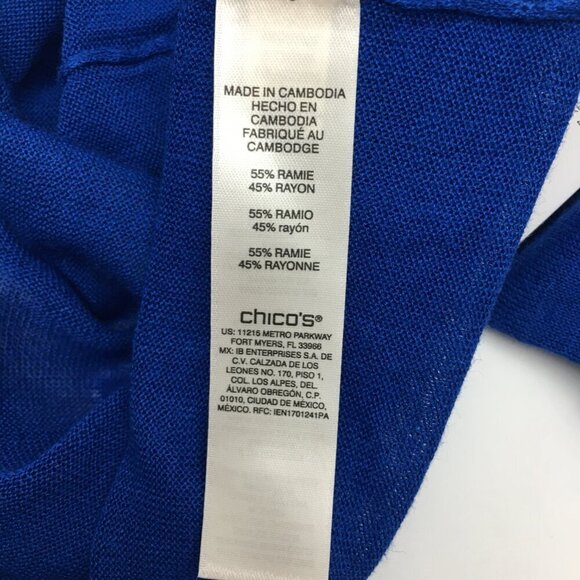NEW Chico's Blue Cardigan Sweater Lightweight Open Front or Ties size Large - Picture 9 of 10